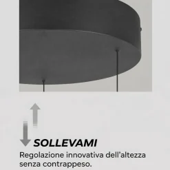 Lampade A Sospensione-Selezionato da Mazzolaluce Lampada a sospensione design vetro fume legno led 3000k dimmerabile