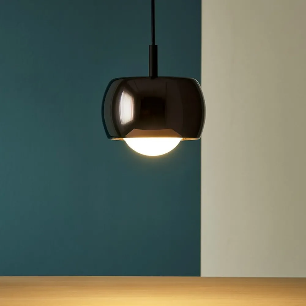 Lampade A Sospensione-Selezionato da Mazzolaluce Lampada a sospensione design moderna sfera cromo scuro