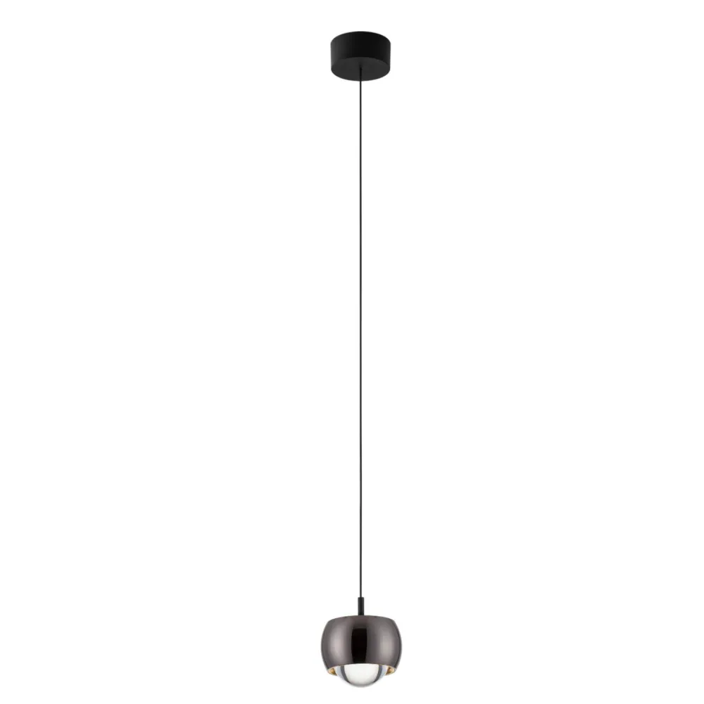 Lampade A Sospensione-Selezionato da Mazzolaluce Lampada a sospensione design moderna sfera cromo scuro
