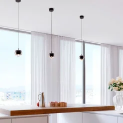 Lampade A Sospensione-Selezionato da Mazzolaluce Lampada a sospensione design moderna sfera cromo scuro