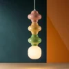 Lampade A Sospensione-Selezionato da Mazzolaluce Lampada a sospensione di ceramica rosa giallo verde per cucina moderna
