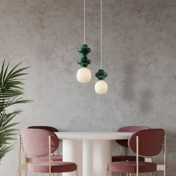 Lampade A Sospensione-Selezionato da Mazzolaluce Lampada a sospensione di ceramica verde design moderna