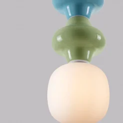 Lampade A Sospensione-Selezionato da Mazzolaluce Lampada a sospensione di ceramica verde celeste pastello moderna