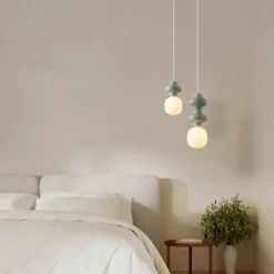 Lampade A Sospensione-Selezionato da Mazzolaluce Lampada a sospensione di ceramica verde pastello moderna
