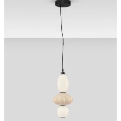 Lampade A Sospensione-Selezionato da Mazzolaluce Lampada a sospensione di ceramica beige vetro led 3000k