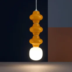 Lampade A Sospensione-Selezionato da Mazzolaluce Lampada a sospensione di ceramica arancione moderna