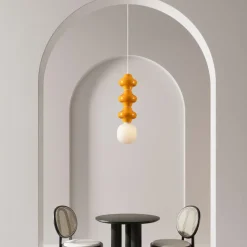 Lampade A Sospensione-Selezionato da Mazzolaluce Lampada a sospensione di ceramica arancione moderna
