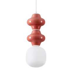 Lampade A Sospensione-Selezionato da Mazzolaluce Lampada a sospensione di ceramica design moderna rosso pastello