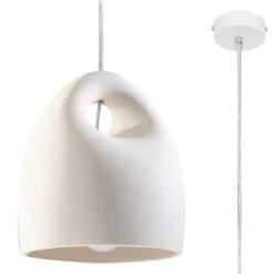 Lampade A Sospensione-Selezionato da Mazzolaluce Lampada a sospensione di gesso bianca per penisola