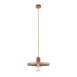 Lampade A Sospensione-Selezionato da Mazzolaluce Lampada a sospensione disco 30 cm di metallo sabbia mattone