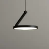 Lampade A Sospensione-Selezionato da Mazzolaluce Lampada a sospensione disco nero design moderna led 14w 3000k
