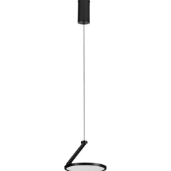 Lampade A Sospensione-Selezionato da Mazzolaluce Lampada a sospensione disco nero design moderna led 14w 3000k