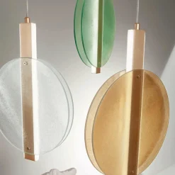 Lampade A Sospensione-Ondaluce Lampada a sospensione disco trasparente juis led 20w 3000k