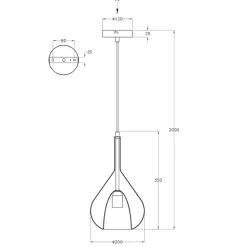 Lampade A Sospensione-Fabas Luce Lampada a sospensione di vetro azzurro trasparente lila