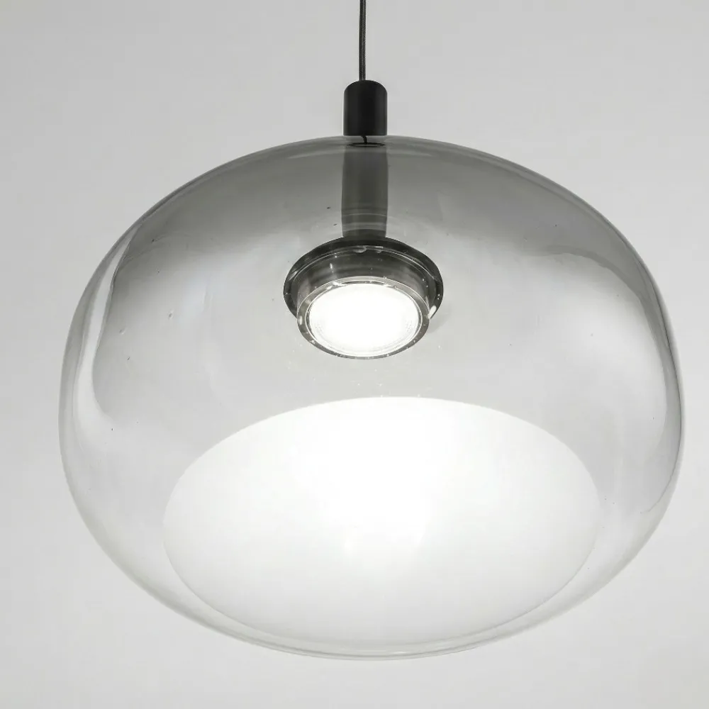 Lampade A Sospensione-Fabas Luce Lampada a sospensione di vetro cognac led 2700k 3000k 4000k fabas devero