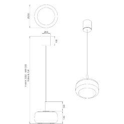 Lampade A Sospensione-Fabas Luce Lampada a sospensione di vetro cognac led 2700k 3000k 4000k fabas devero