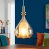 Lampade A Sospensione-Selezionato da Mazzolaluce Lampada a sospensione di vetro ambra trasparente moderna