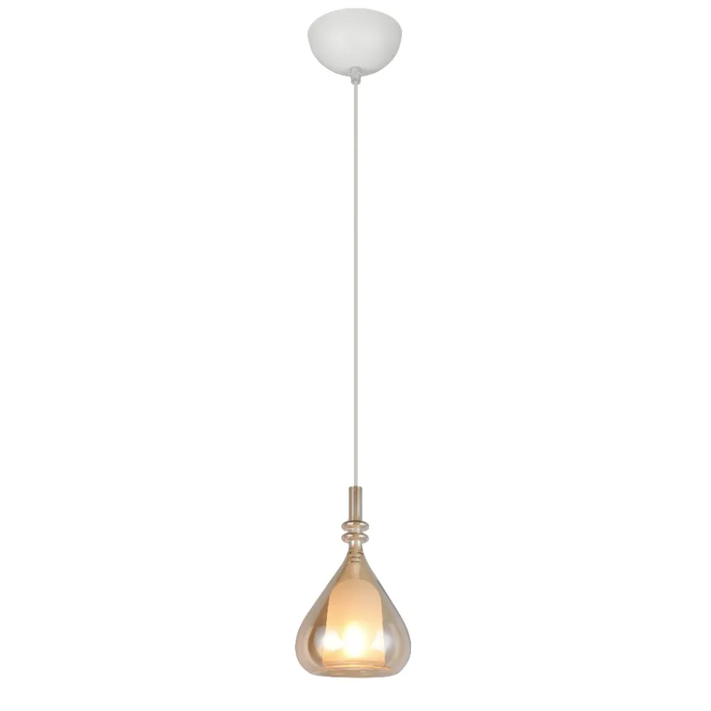 Lampade A Sospensione-Selezionato da Mazzolaluce Lampada a sospensione di vetro ambra trasparente moderna