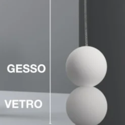 Lampade A Sospensione-Selezionato da Mazzolaluce Lampada a sospensione doppia sfera gesso vetro bianca