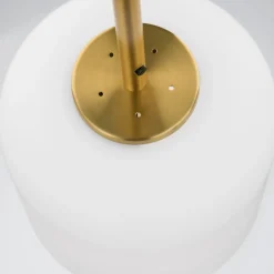 Lampade A Sospensione-Selezionato da Mazzolaluce Lampada a sospensione dorata vetro bianco