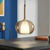 Lampade A Sospensione-Fabas Luce Lampada a sospensione edolo sfera in vetro ambra