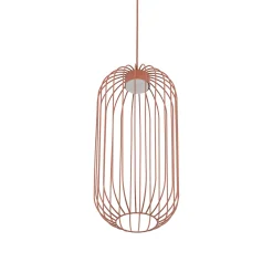 Lampade A Sospensione-Selezionato da Mazzolaluce Lampada a sospensione gabbia di metallo rosso mattone design moderno