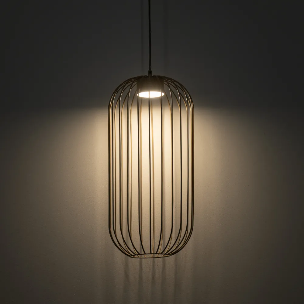 Lampade A Sospensione-Selezionato da Mazzolaluce Lampada a sospensione gabbia di metallo sabbia design moderno