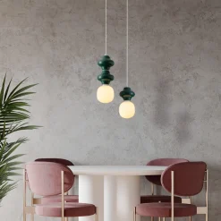 Lampade A Sospensione-Selezionato da Mazzolaluce Lampada a sospensione in ceramica verde design moderna