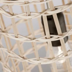 Lampade A Sospensione-Selezionato da Mazzolaluce Lampada a sospensione in rattan naturale intrecciato per comodino camera da letto