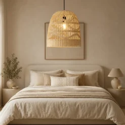 Lampade A Sospensione-Selezionato da Mazzolaluce Lampada a sospensione in rattan naturale 30 cm