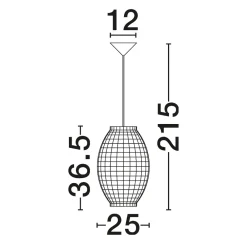 Lampade A Sospensione-Selezionato da Mazzolaluce Lampada a sospensione in rattan e giacinto essiccato