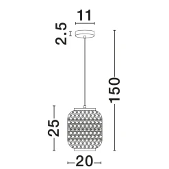 Lampade A Sospensione-Selezionato da Mazzolaluce Lampada a sospensione in rattan 20 cm