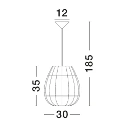 Lampade A Sospensione-Selezionato da Mazzolaluce Lampada a sospensione in rattan naturale per cucina