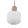 Lampade A Sospensione-Selezionato da Mazzolaluce Lampada a sospensione inserti in legno vetro bianco