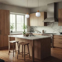 Lampade A Sospensione-Selezionato da Mazzolaluce Lampada a sospensione inserti in legno vetro bianco