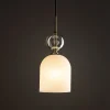 Lampade A Sospensione-Selezionato da Mazzolaluce lampada a sospensione in vetro bianco sfera ambra stile contemporaneo