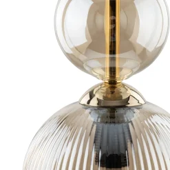 Lampade A Sospensione-Selezionato da Mazzolaluce lampada a sospensione in vetro ambra rigato