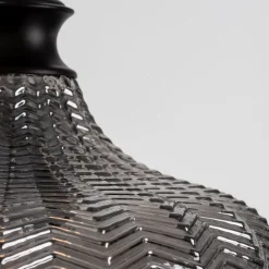 Lampade A Sospensione-Selezionato da Mazzolaluce Lampada a sospensione in vetro rigato fume design contemporaneo