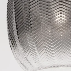 Lampade A Sospensione-Selezionato da Mazzolaluce Lampada a sospensione in vetro rigato fume design contemporaneo