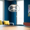 Lampade A Sospensione-Fabas Luce Lampada a sospensione in vetro trasparente brena