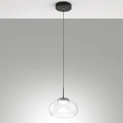 Lampade A Sospensione-Fabas Luce Lampada a sospensione in vetro trasparente brena