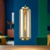 Lampade A Sospensione-Selezionato da Mazzolaluce Lampada a sospensione in vetro trasparente bronzo design