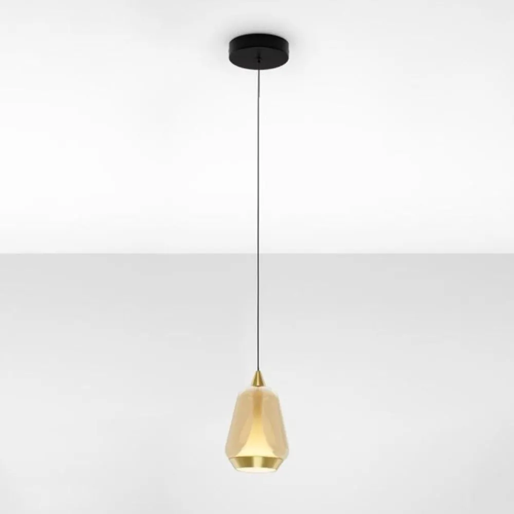 Lampade A Sospensione-Selezionato da Mazzolaluce Lampada a sospensione in vetro design moderna led 3000k oro ottone