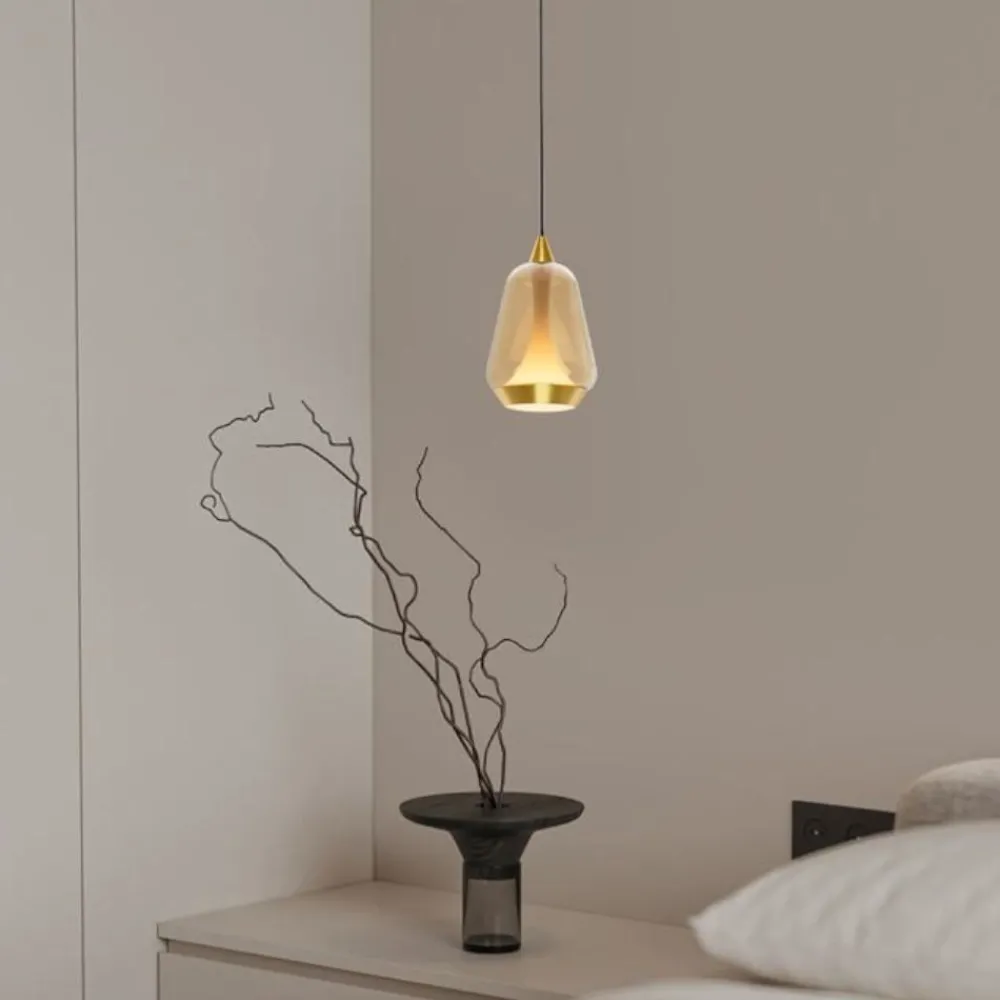 Lampade A Sospensione-Selezionato da Mazzolaluce Lampada a sospensione in vetro design moderna led 3000k oro ottone