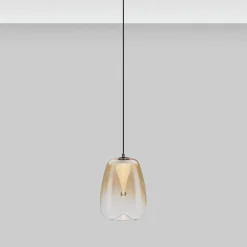 Lampade A Sospensione-Selezionato da Mazzolaluce Lampada a sospensione in vetro ambrato led 3000k design moderno