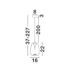 Lampade A Sospensione-Selezionato da Mazzolaluce Lampada a sospensione in vetro design moderno led 3w 3000k