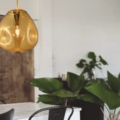 Lampade A Sospensione-Selezionato da Mazzolaluce Lampada a sospensione in vetro specchiato oro design moderna 25 cm