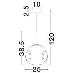 Lampade A Sospensione-Selezionato da Mazzolaluce Lampada a sospensione in vetro specchiato oro design moderna 25 cm