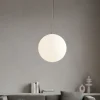 Lampade A Sospensione-Linea Light Lampada a sospensione ip65 sfera bianca 28 cm oh! per bagno cavo nero