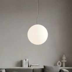 Lampade A Sospensione-Linea Light Lampada a sospensione ip65 sfera bianca 28 cm oh! per bagno cavo nero